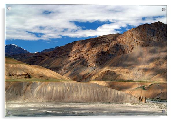 Scenery in Spiti Valley Acrylic by Serena Bowles