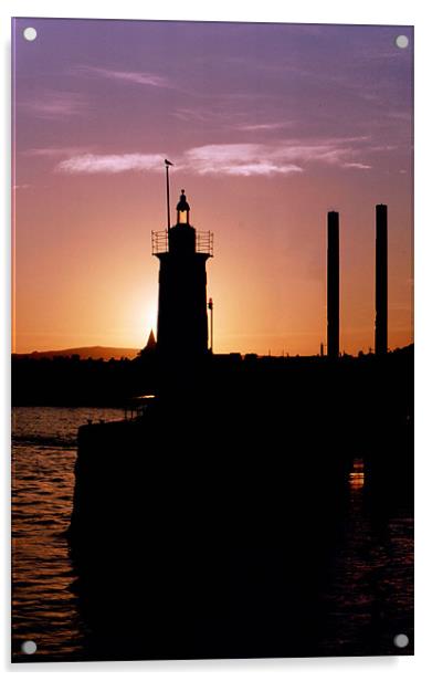 Lighthouse Sunset Acrylic by Mark Malaczynski