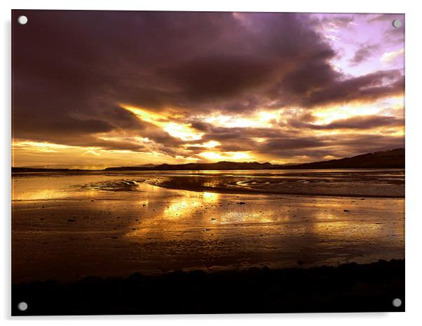 Sunset over the Cromarty Firth Acrylic by Mark Malaczynski