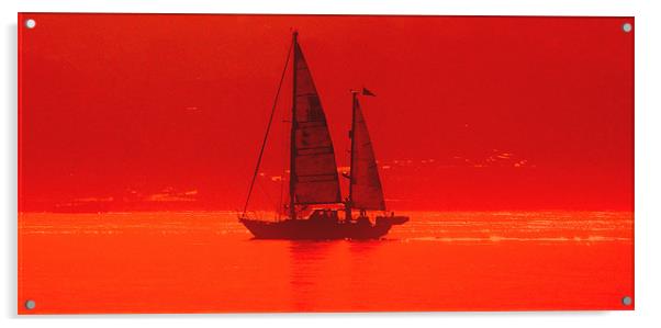 Warm Sailing Acrylic by Louise Godwin