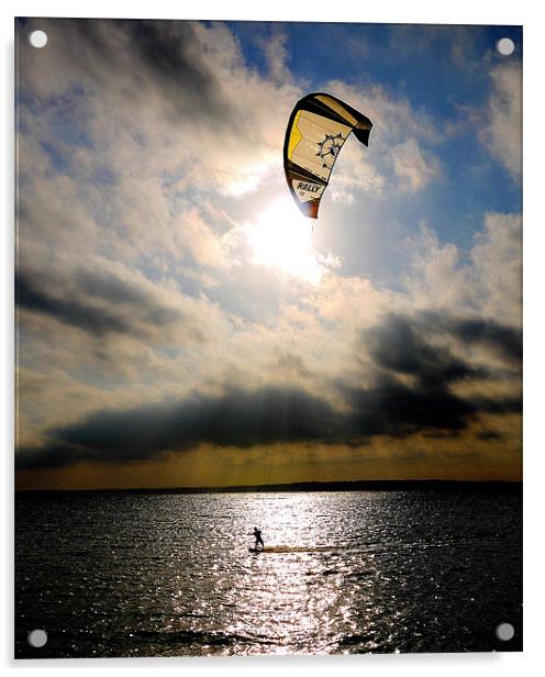 Perfect Kitesurfer Acrylic by Louise Godwin