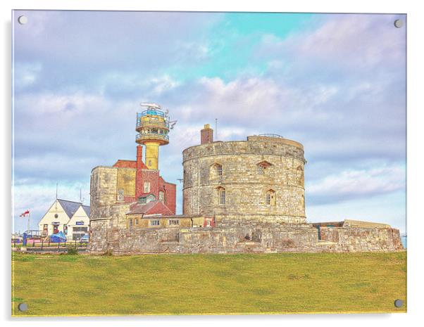 Calshot Castle Acrylic by Louise Godwin