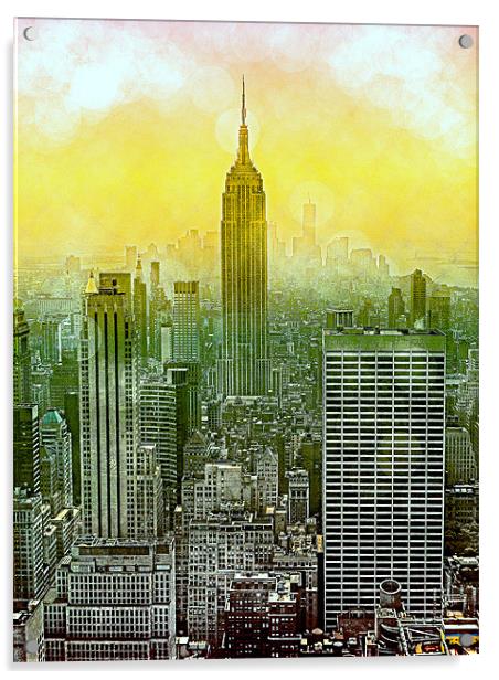 New York New York Acrylic by Louise Godwin