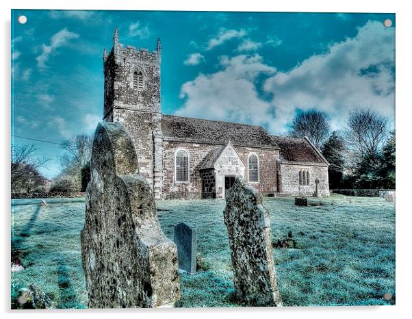  Parish Church Of St Mary Almer Dorset Acrylic by Louise Godwin