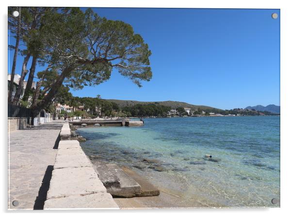 Pinewalk Puerto Pollensa Acrylic by Louise Godwin