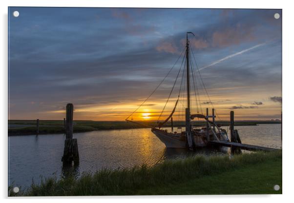 Sunrise at the harbour Acrylic by Thomas Schaeffer