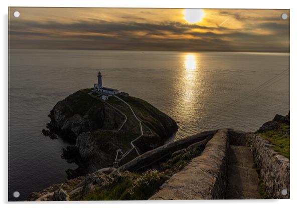 Sunset at South Stack Acrylic by Thomas Schaeffer