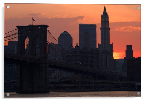 New York sunset Acrylic by Thomas Schaeffer