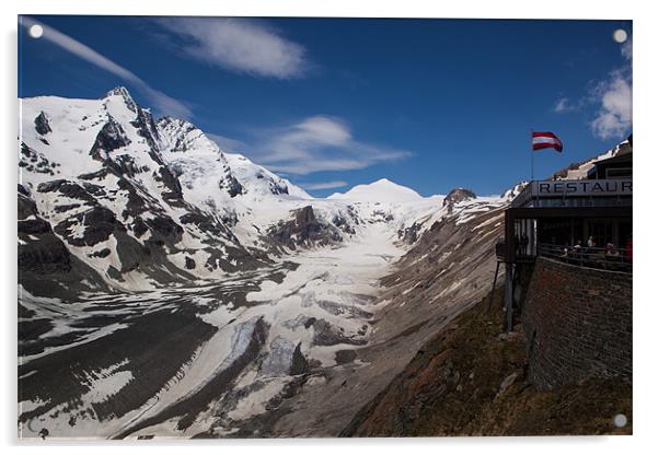 Pasterze glacier and Grossglockner Acrylic by Thomas Schaeffer