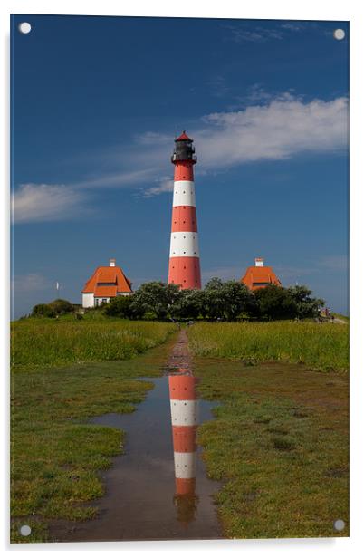 Westerhever Lighthouse Acrylic by Thomas Schaeffer