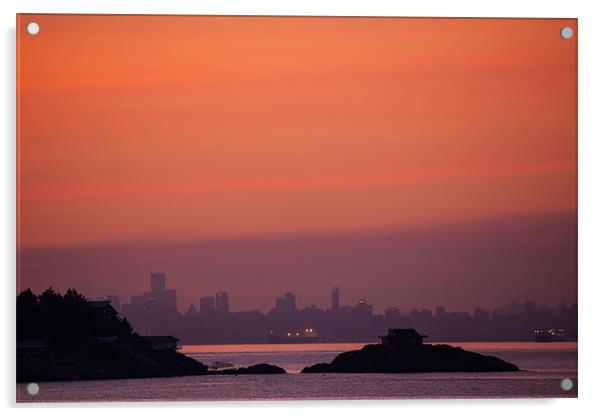 Sunrise over Vancouver Acrylic by Thomas Schaeffer