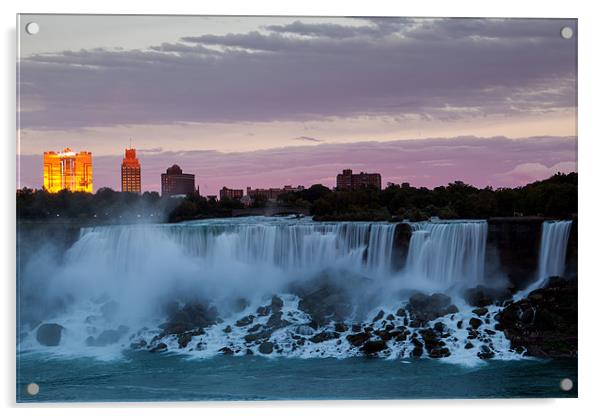 Niagara Falls sunset Acrylic by Thomas Schaeffer