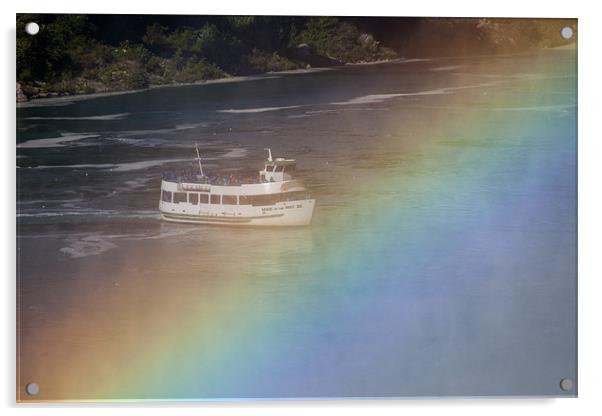 American Falls rainbow Acrylic by Thomas Schaeffer