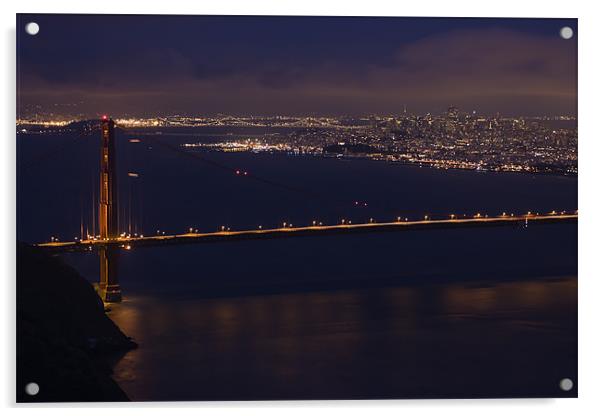 Golden Gate @ Blue Hour  Acrylic by Thomas Schaeffer