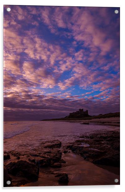 Sunrise at Bamburgh castle Acrylic by Thomas Schaeffer