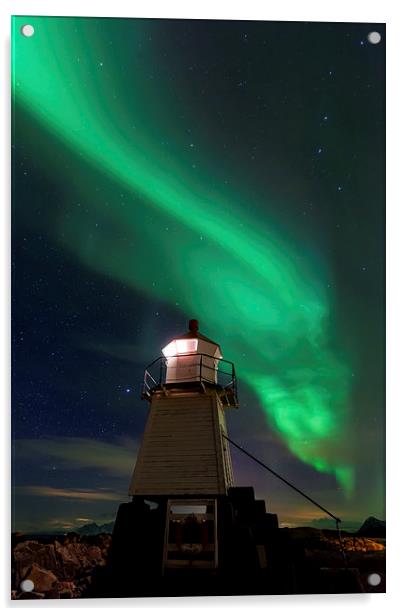 Aurora Borealis at the lighthouse Acrylic by Thomas Schaeffer