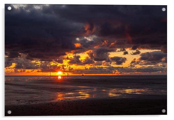 North sea sunset Acrylic by Thomas Schaeffer
