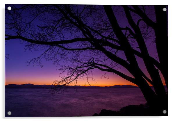 Cave Rock Beach Sunset Acrylic by Thomas Schaeffer