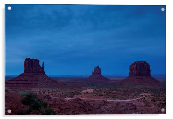 Blue hour in Monument Valley Acrylic by Thomas Schaeffer