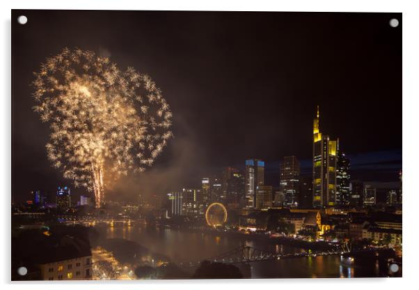 Fireworks over Frankfurt Acrylic by Thomas Schaeffer