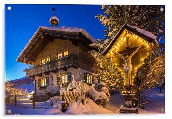 Austrian winter idyll Acrylic by Thomas Schaeffer
