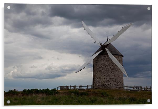 Windmühle am Mont St.Michel Acrylic by Thomas Schaeffer