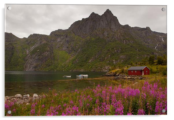 Hütte am Fjord Acrylic by Thomas Schaeffer