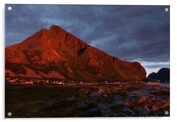 Sunset auf den Lofoten Acrylic by Thomas Schaeffer