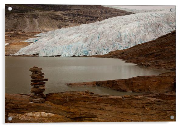 Svartisen Gletscher mit Geltschersee Acrylic by Thomas Schaeffer