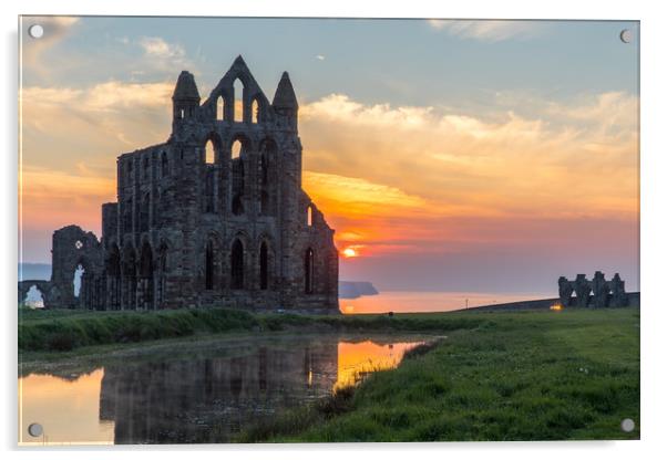 Sunset at Whitby Abbey Acrylic by Thomas Schaeffer