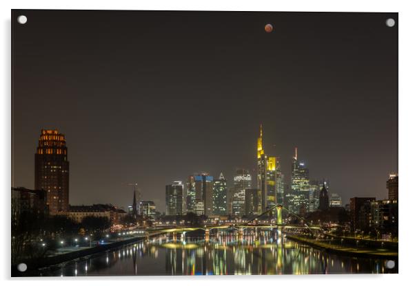 Bllodmoon over Frankfurt Acrylic by Thomas Schaeffer