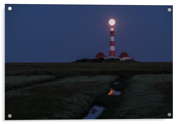 Moonset @ Westerhever Acrylic by Thomas Schaeffer