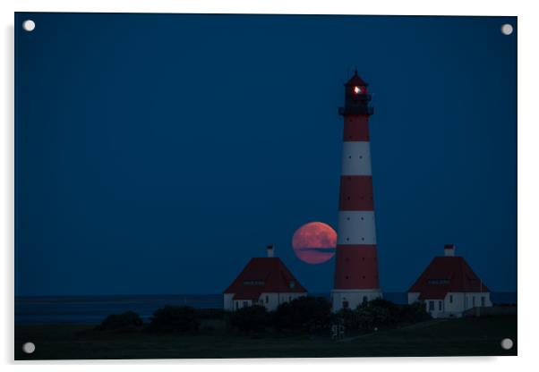 Moonset @ Westerhever Acrylic by Thomas Schaeffer