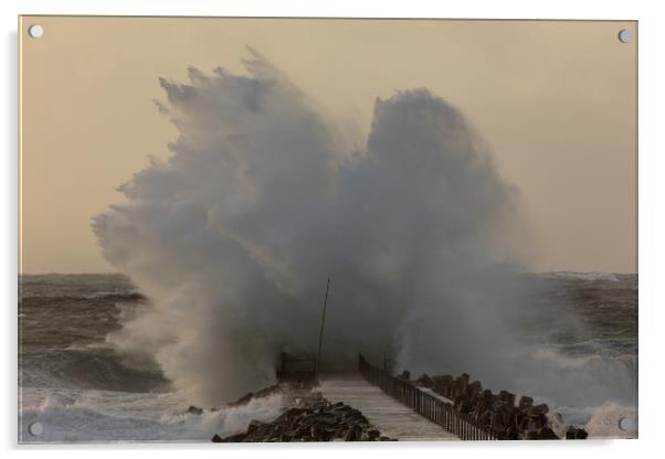 North sea storm Acrylic by Thomas Schaeffer