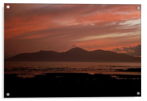 sunset Mournes Acrylic by pauline morris