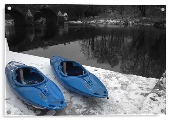 Giant's Slippers in Blue Acrylic by pauline morris