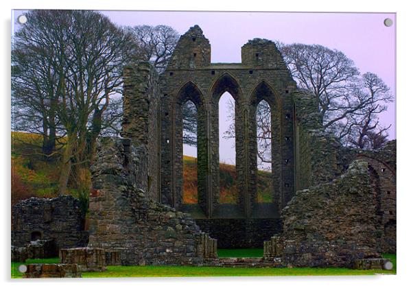 Ruins of Inch Abbey Acrylic by pauline morris