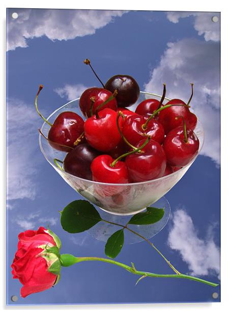 Cherries from Heaven Acrylic by Susie Hawkins