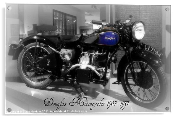 Douglas Motorcycles 1907 - 1957 Acrylic by Susie Hawkins