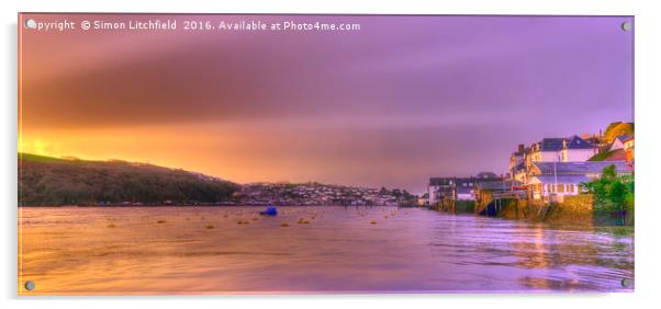 Fowey Dawn Acrylic by Simon Litchfield