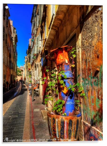 Marseille - Le Panier (Old Town) Acrylic by Simon Litchfield