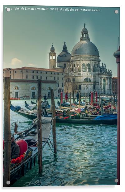 Venice Grand Canal Santa Maria della Salute Acrylic by Simon Litchfield