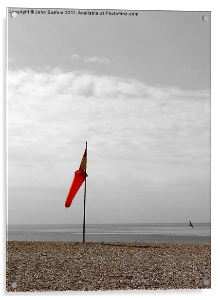 Red Sock Acrylic by John Basford