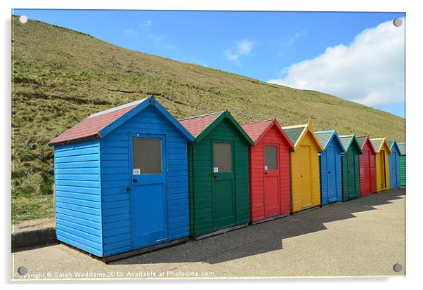 Row of Beach Huts Acrylic by Sarah Waddams