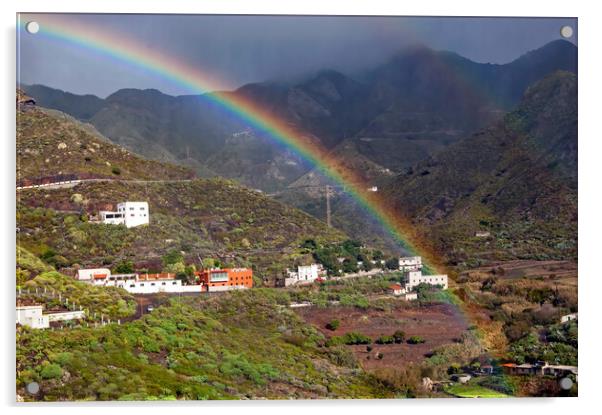 Anaga Mountains Rainbow Acrylic by Geoff Storey