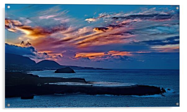 Tenerife Sunset Acrylic by Geoff Storey