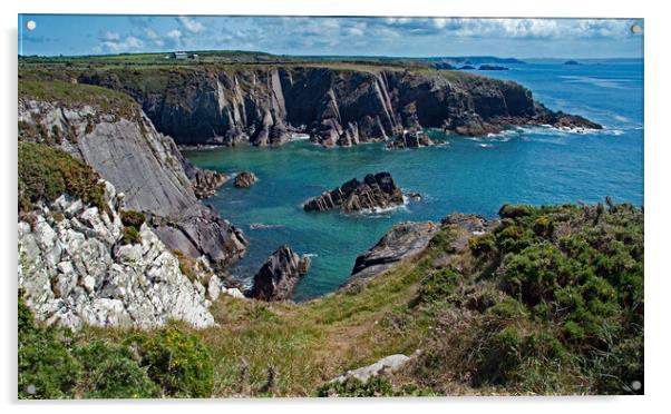 Caerfai Bay (3) Acrylic by Geoff Storey