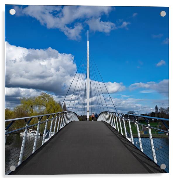 Crossing Christchurch Bridge Acrylic by Joyce Storey