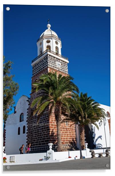 Church in Teguise, Lanzarote  Acrylic by Joyce Storey