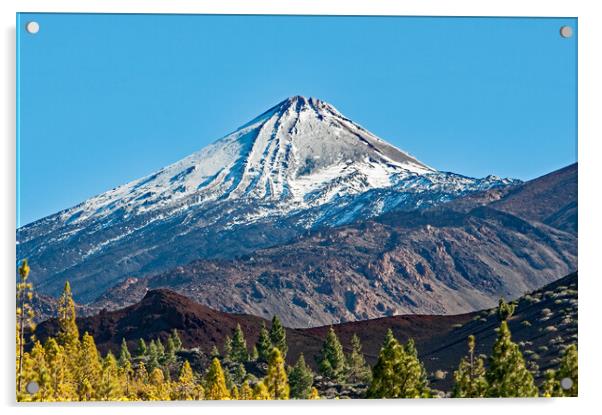 Mount Teide in December Acrylic by Joyce Storey